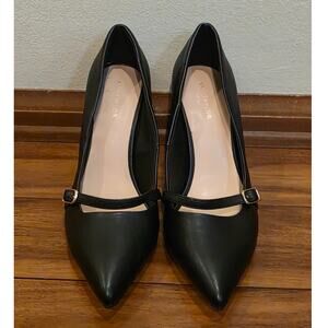 Ann Taylor black pointed toe pump heels shoes - 6.5 - career office siren